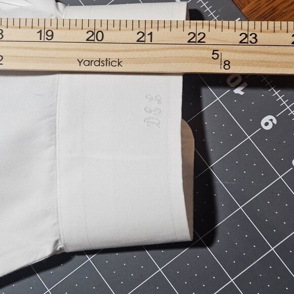 Paul Fredrick Men's Pinpoint Snap Tab Collar White 100% Cotton  Shirt Size 17-32 - Picture 9 of 15